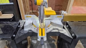miter saw station on industrial miter saw bench ideal machine